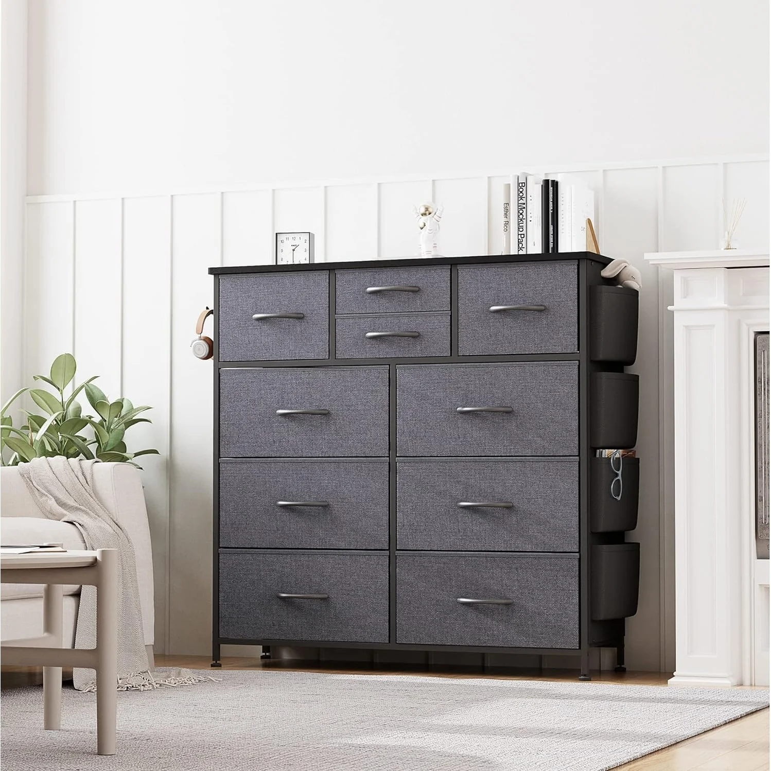 10 Drawer Dresser Fabric Closet Storage Tower Organizer Unit Bedroom