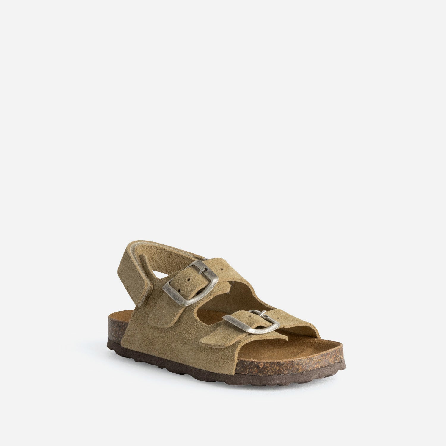 Sandale BUGGY beige cuir velours