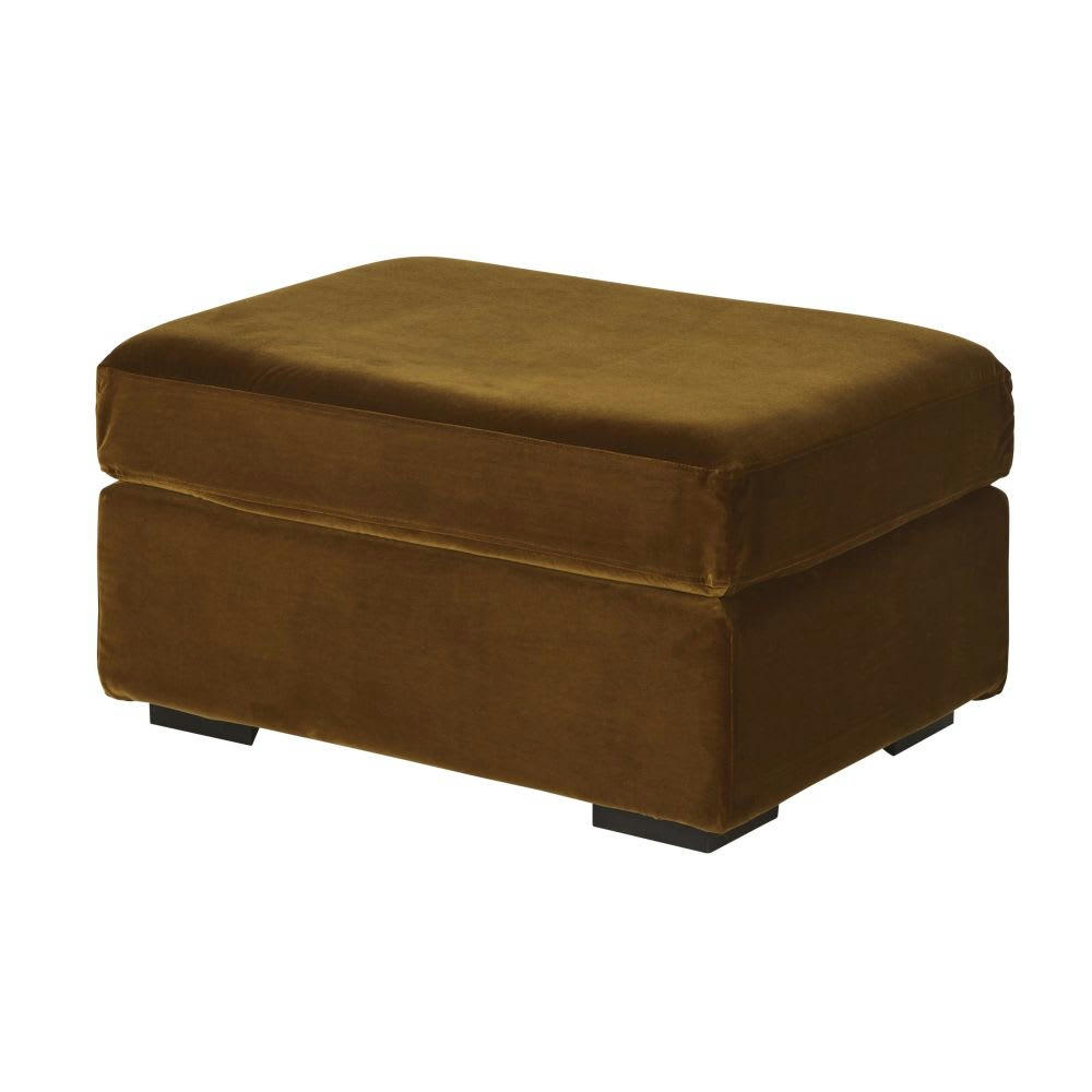 Jekill - Pouf pour canapé modulable en velours coloris bronze