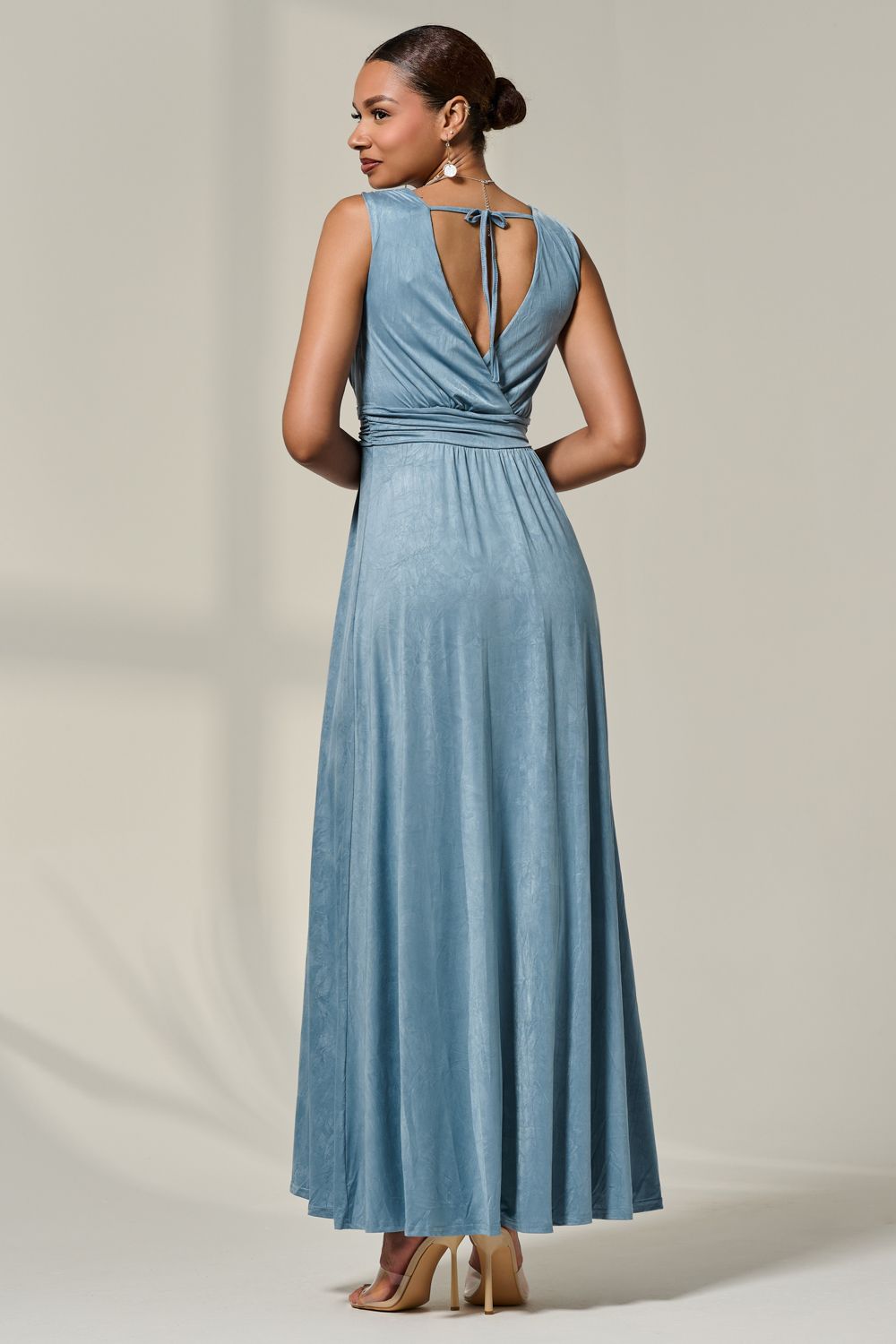 Jolie Moi Wrapped Bodice Jersey Maxi Dress