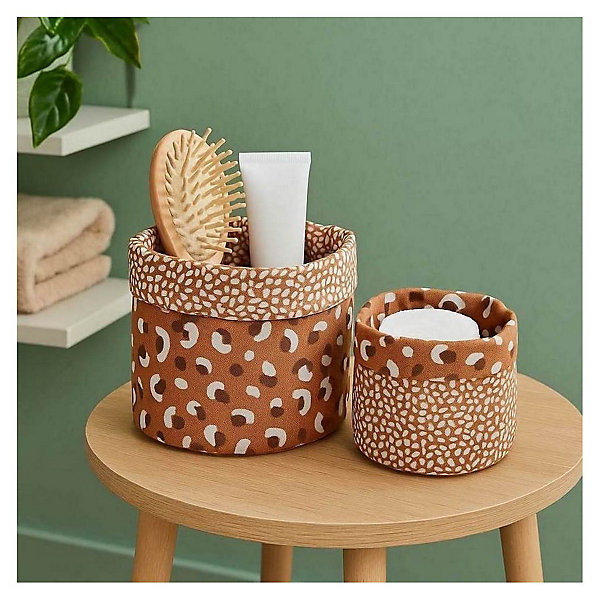 Lot de 2 panières imprimé léopard