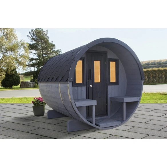 Fasssauna »Basic«, Fichtenholz, beige, 4 Personen, 5,1 m2