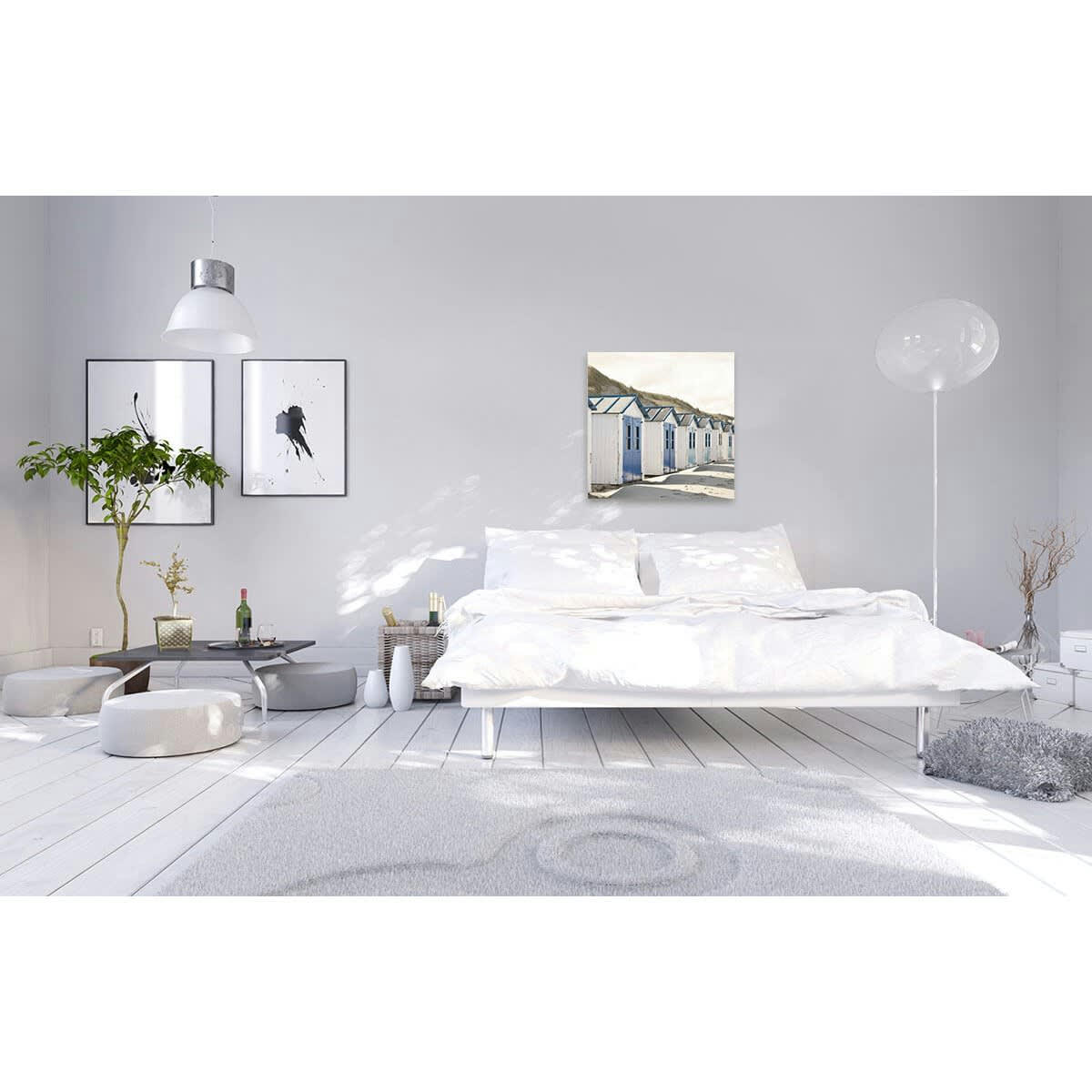 CABANONS - Tableau sur toile cabanons 90x90cm