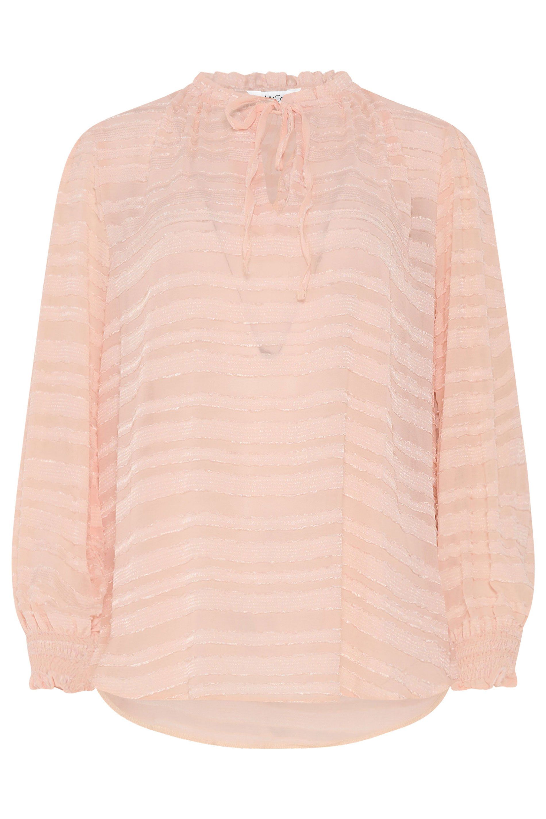 M&Co Textured Tie Neck Blouse