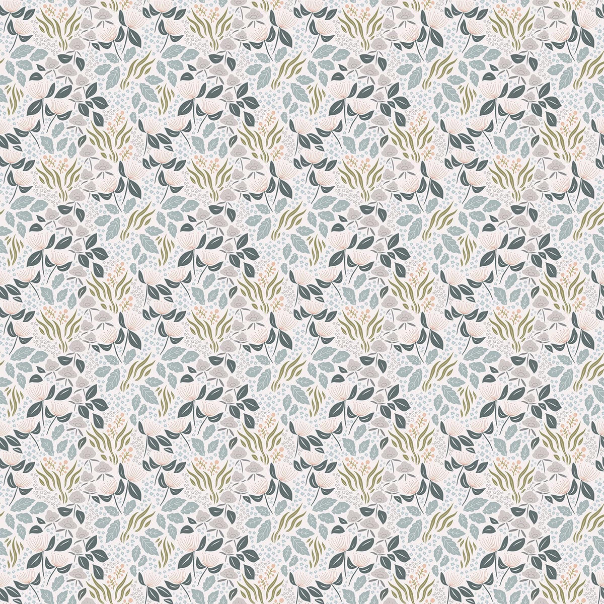 ADÈLE - Papier peint fleurs liberty en Papier Rose 50cm x 10m