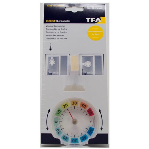 Fensterthermometer, Durchmesser: 7,8 cm ø , Kunststoff