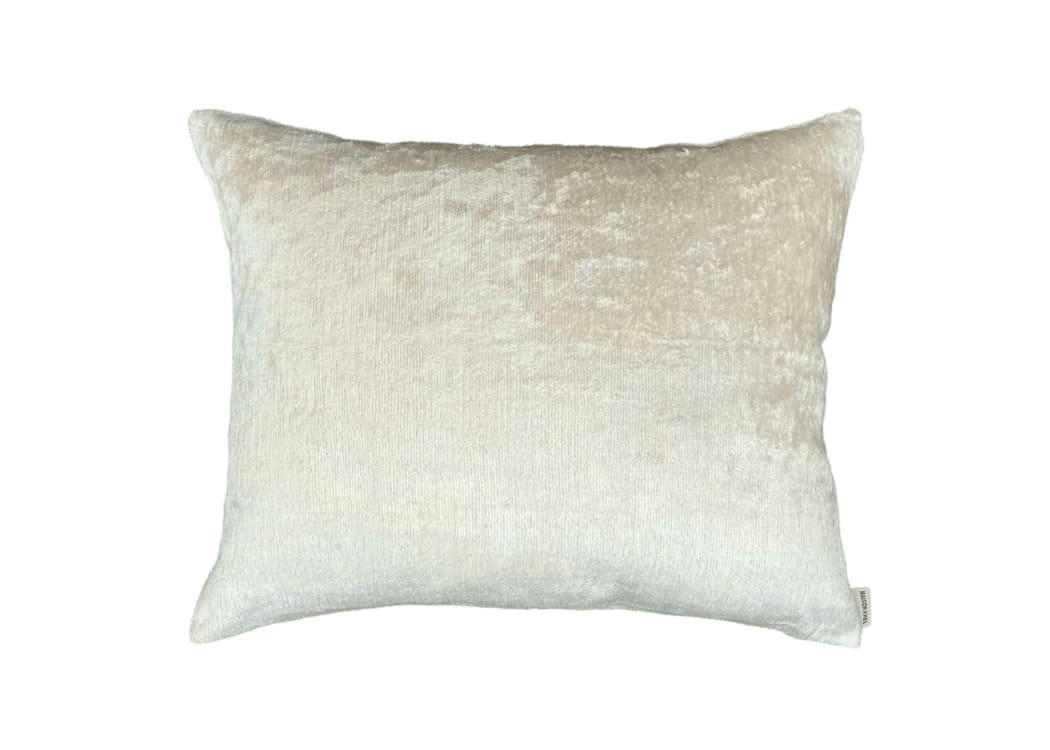 - Housse de coussin velours de soie ikat  40x50 blanc