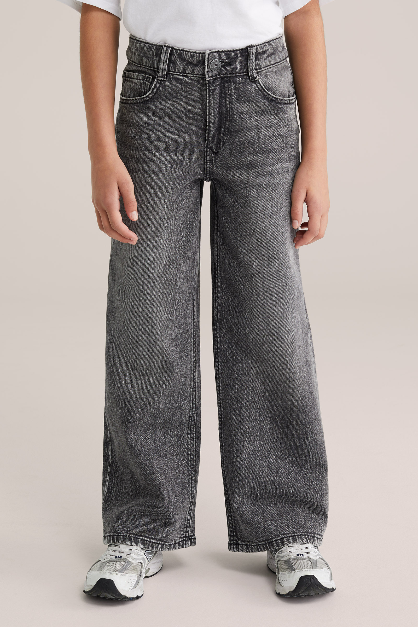 Meisjes wide leg jeans met stretch