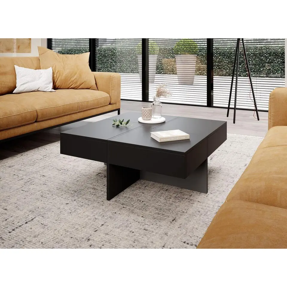 Meubella - Salontafel Dereck - Mat zwart - 85 cm