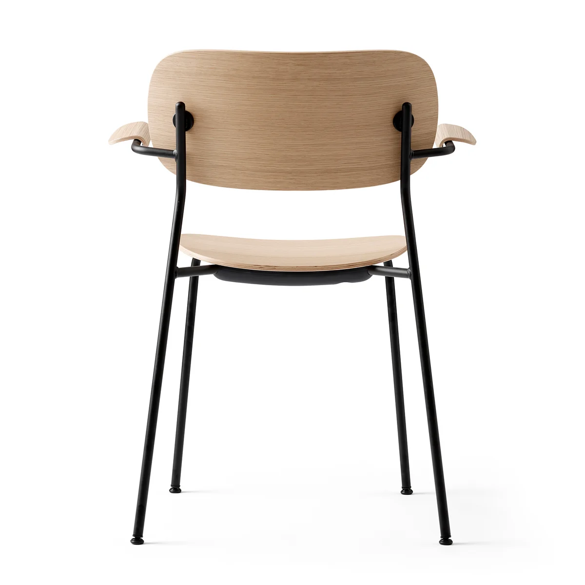 Audo - Co Dining Chair mit Armlehnen, schwarz / Eiche natur