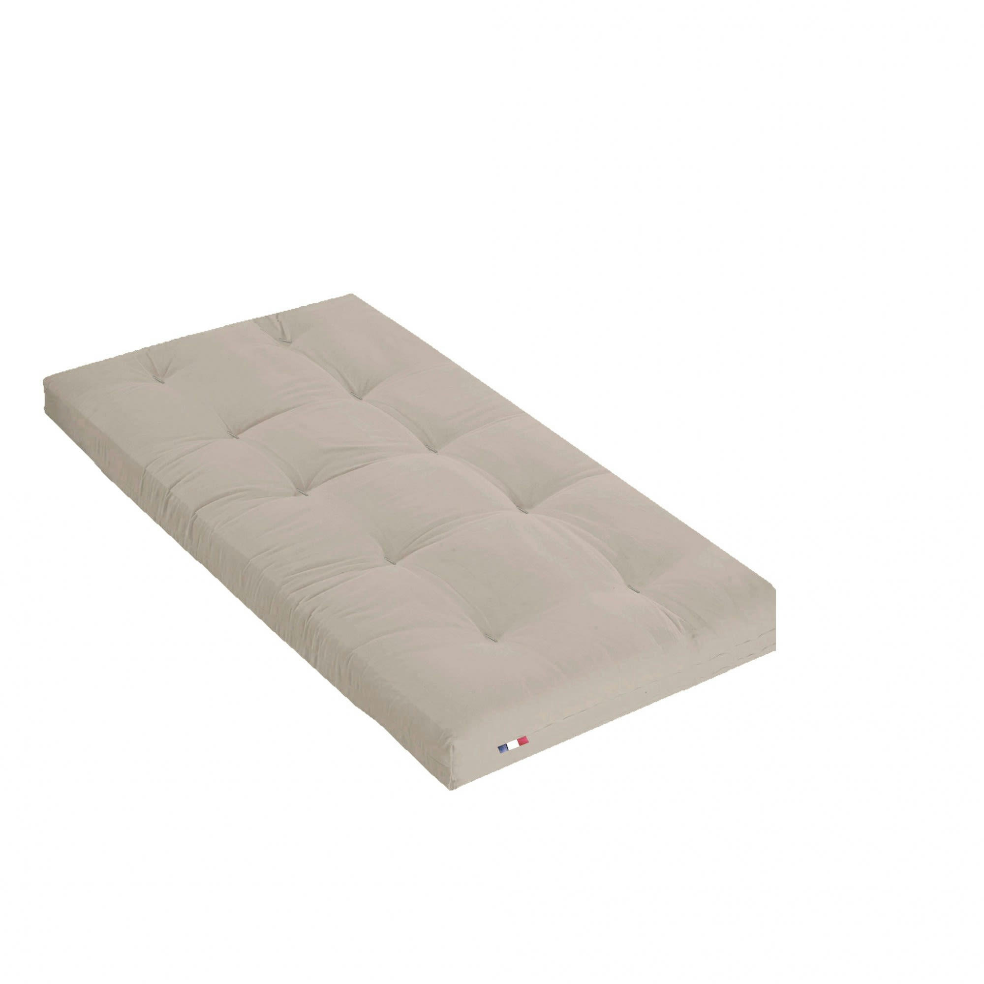 FUTON COTON - Matelas futon Coton Taupe 90x190