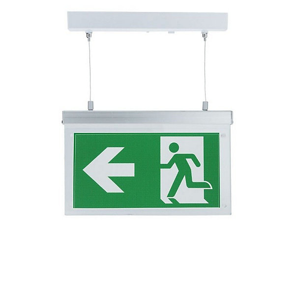 Bloc de secours BAES LED Suspendu à Fixer 2W 3h Batterie avec Pictogrammes - Blanc Froid 6000K - 8000K - SILAMP