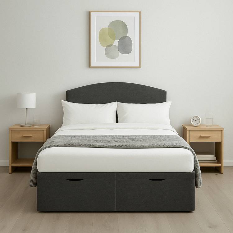Millbrook Beds Double Fabric Ottoman Bed - Charcoal