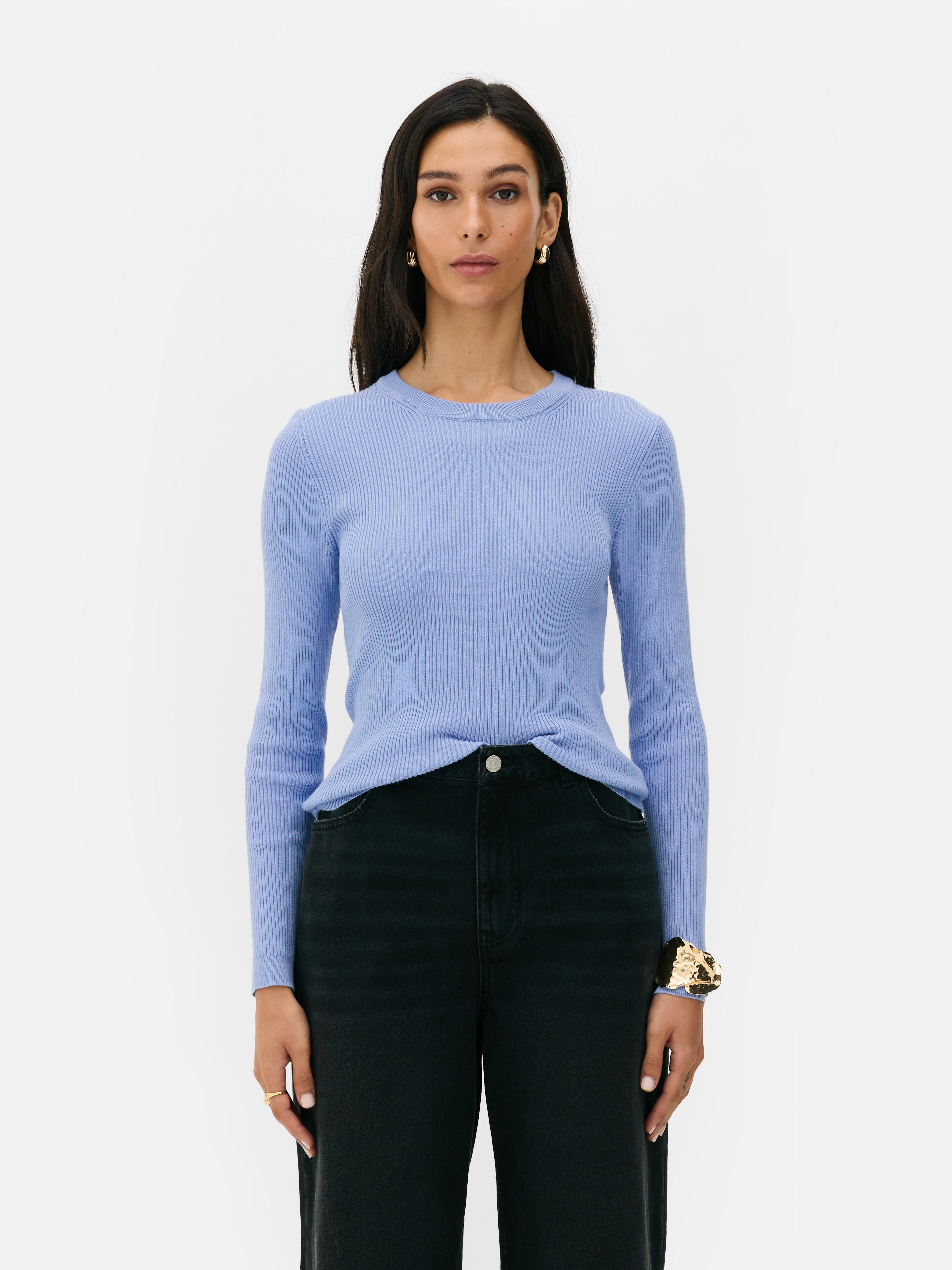Ribbed Crew Neck Sweater