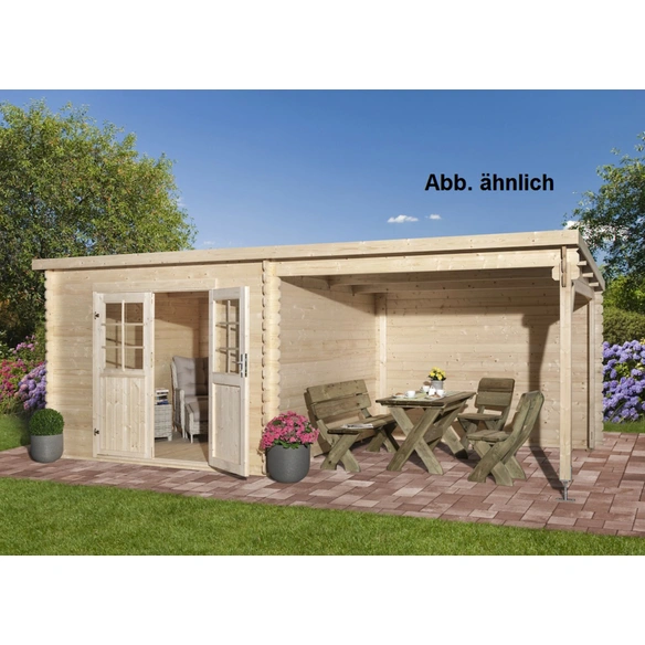 Anbau für Blockbohlenhaus »Malta«, Holz, B x T x H: 210 x 319 x 217 cm