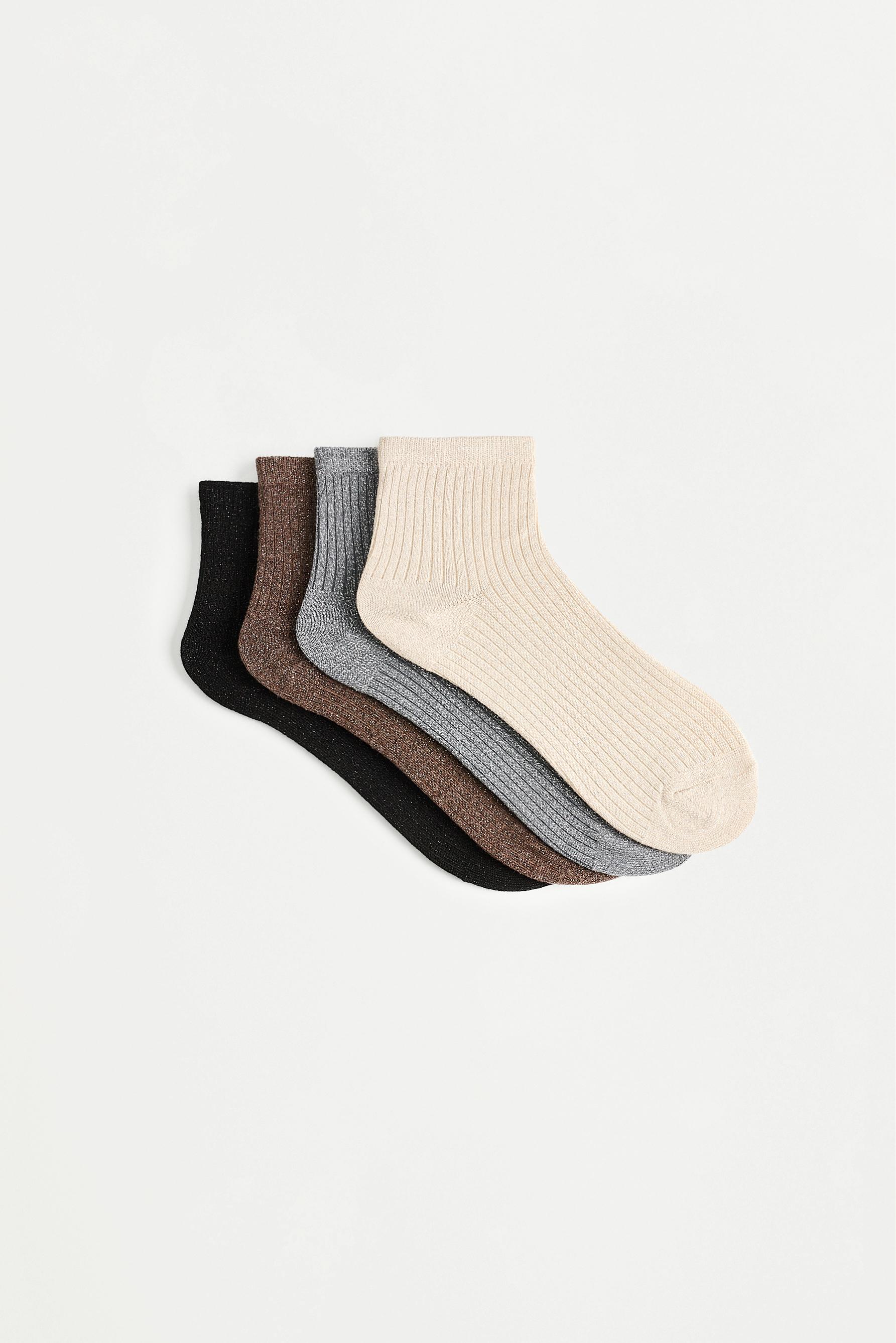 Calcetines tobilleros hilatura metalizada (Pack 4)