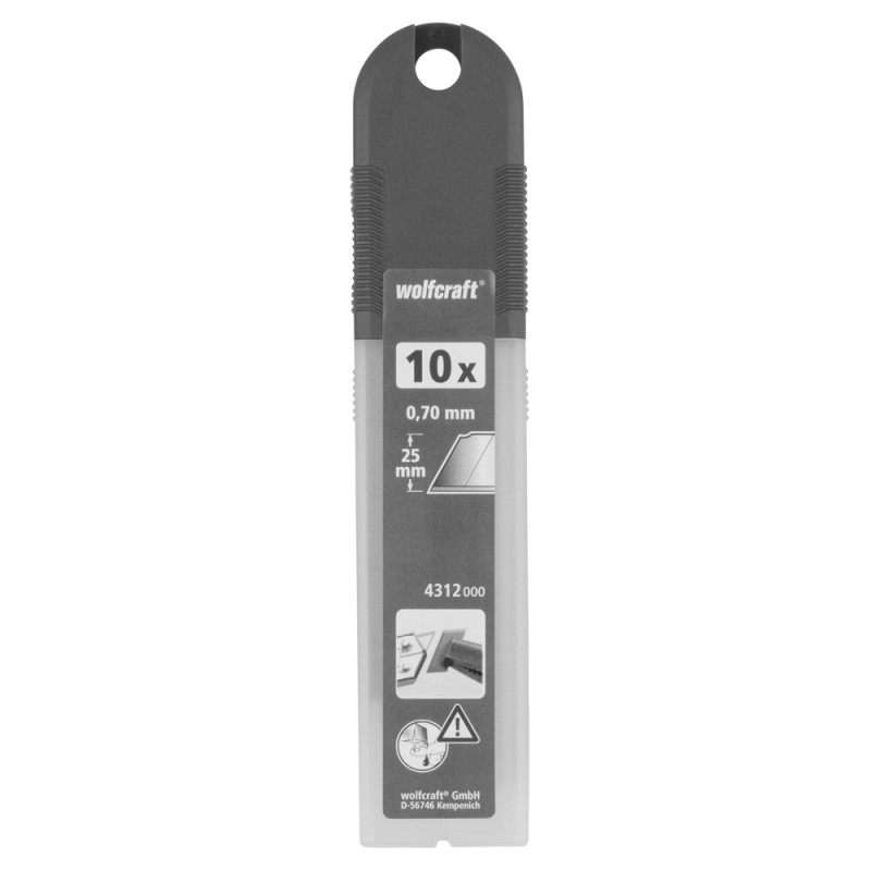 Lame sécable professionnelle pour cutter 25 x 0,7 mm 10 pièces WOLFCRAFT