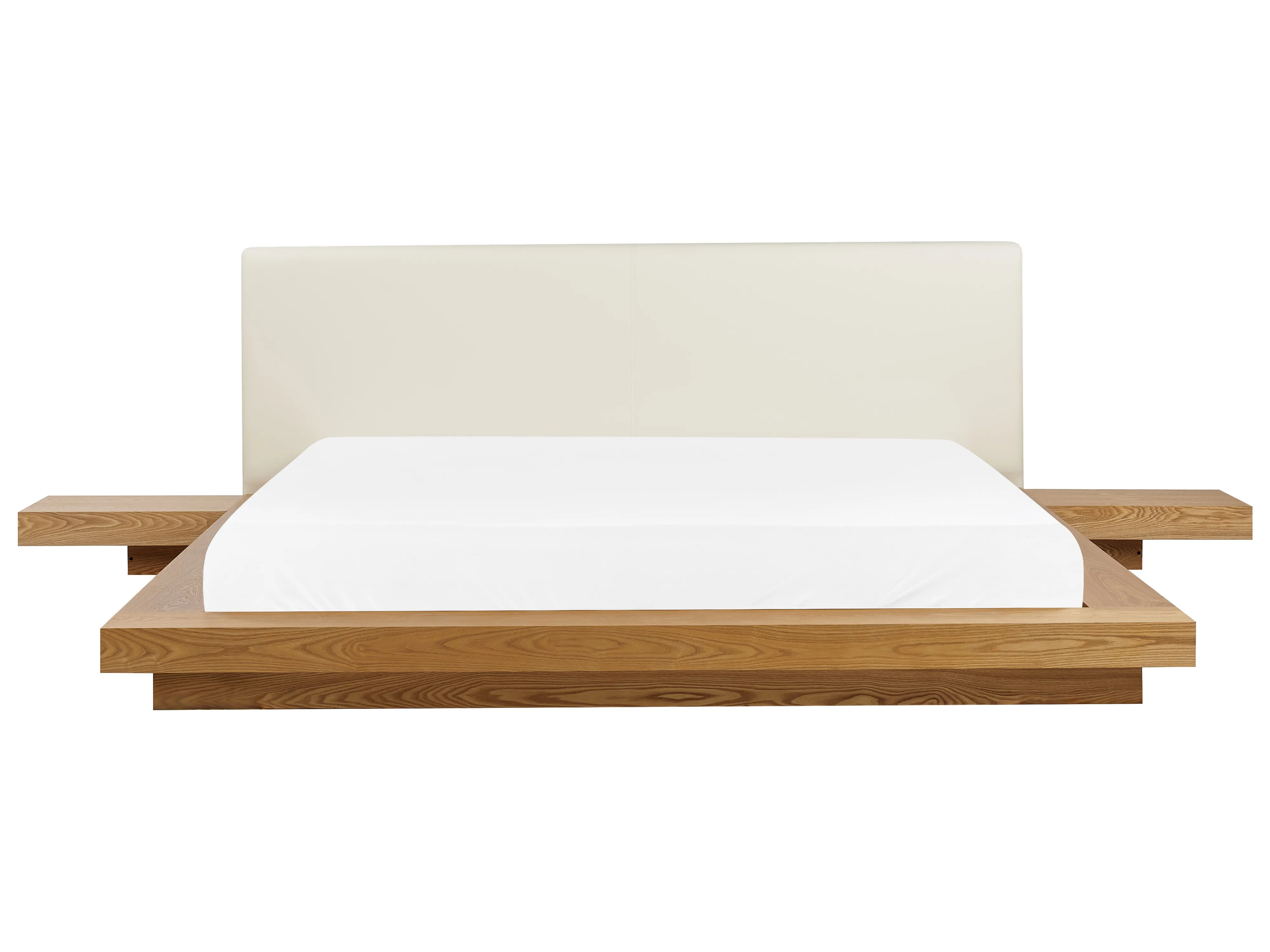 Bed Faux Leather ZEN 180 x 200 cm (EU Super King) Natural Ash Wood