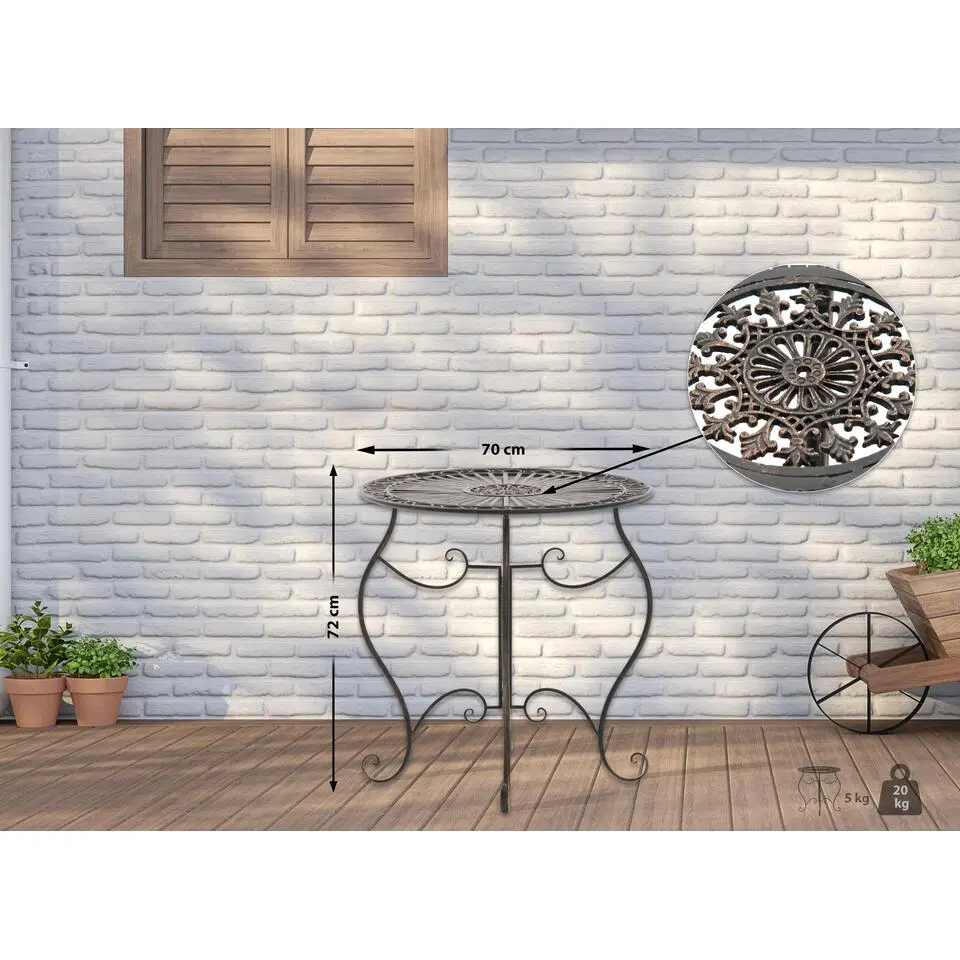 CLP Bijzettafel tuin Indra antiek Frame - Metaal - bronzen