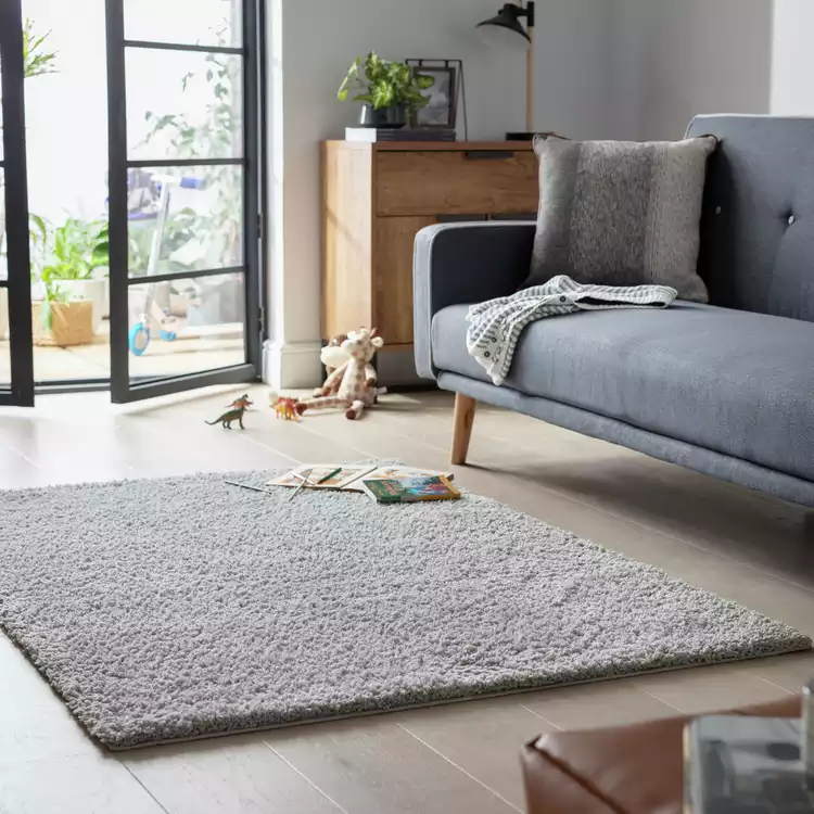 Habitat Cosy Grey Shaggy Rug - 200x290cm