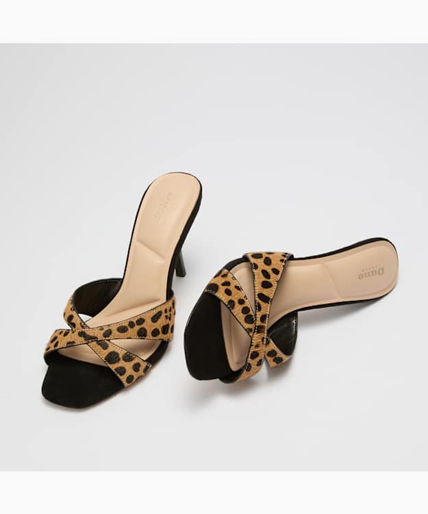 Mavina Leopard - Cheetah Print Heeled Mules