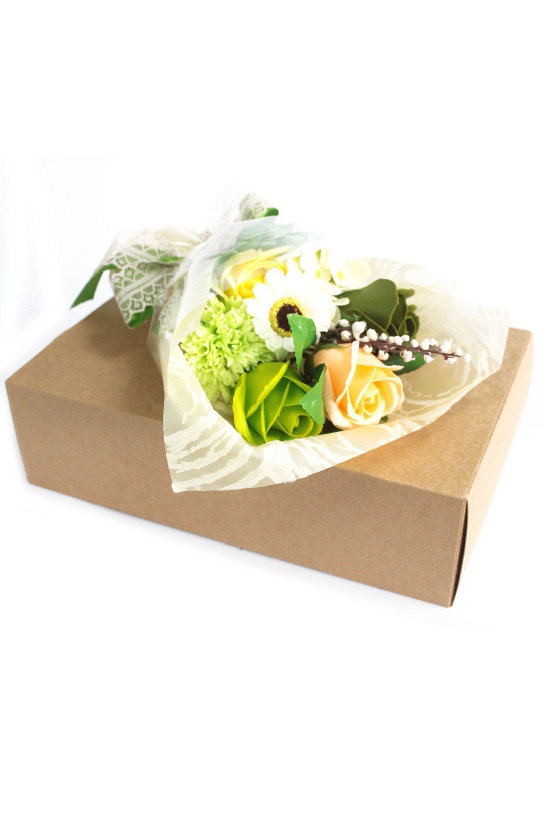 KDMD Boxed Hand Soap Flower Bouquet - Scented Bath Roses & Carnations