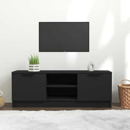 NNEVL TV Cabinet Black 102x35x36.5 cm Engineered Wood
