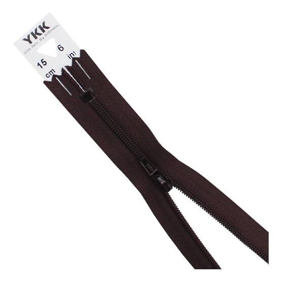 YKK Brown Dress and Skirt Zip 15cm