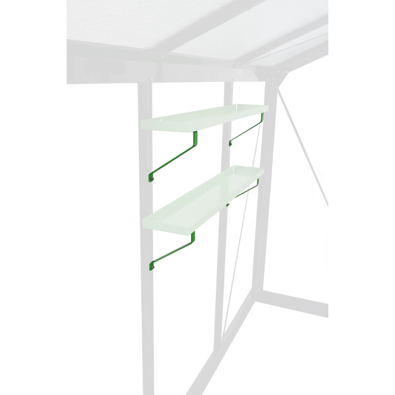 Set de 2 supports pour étagère en aluminium laqué noir ACD