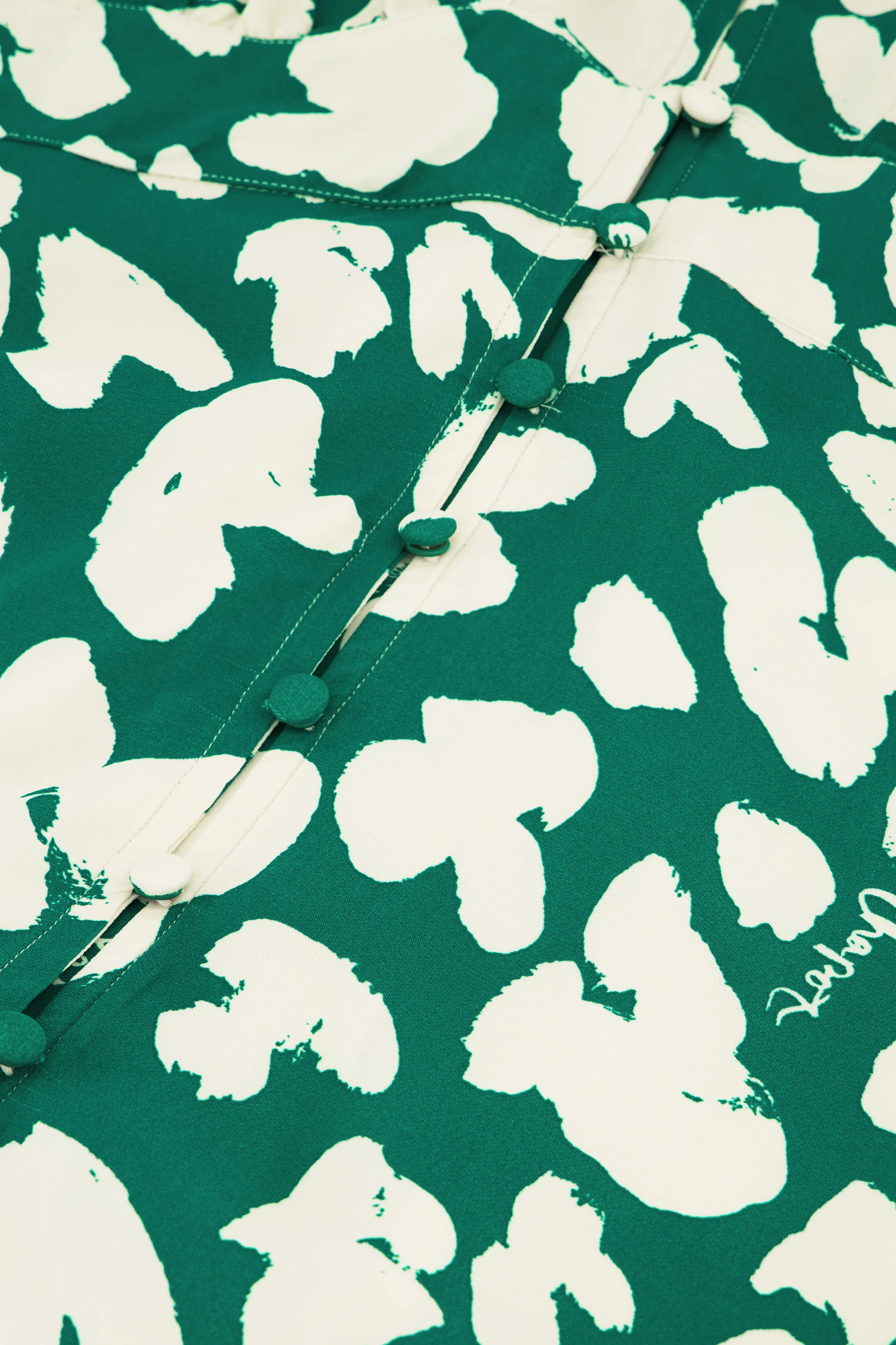 Ana Dress | Evergreen/Cosy White