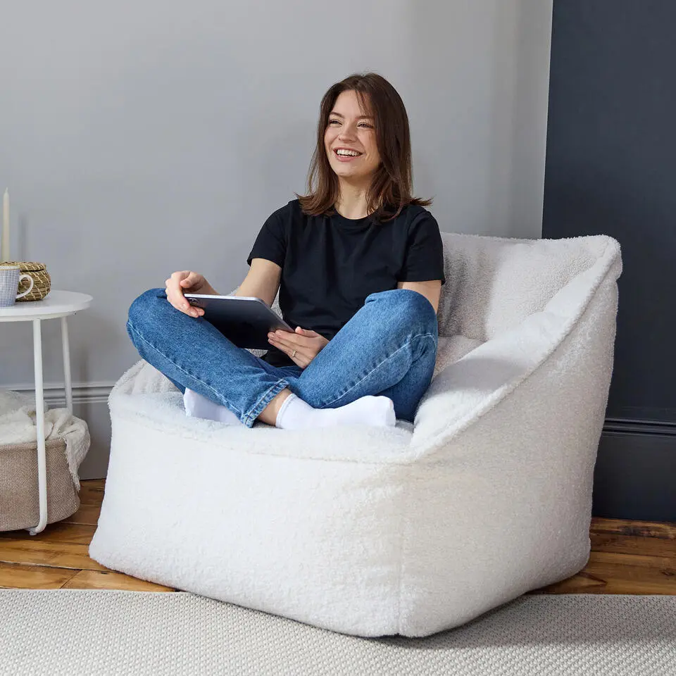 icon Zitzak Natalia - Fleece Zitzak Fauteuil - Cr&egrave;me