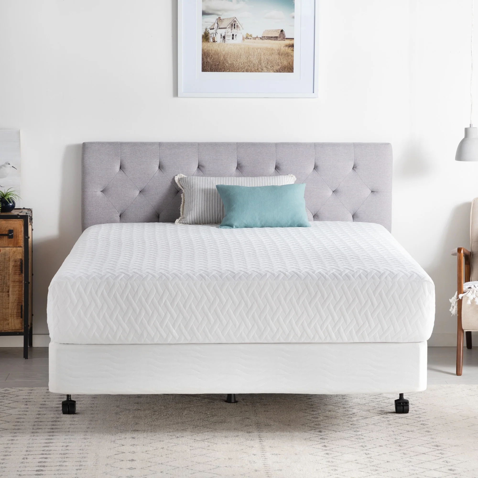 Brookside Universal Adjustable Metal Bed Frame with Center Support - Wheels or Glides