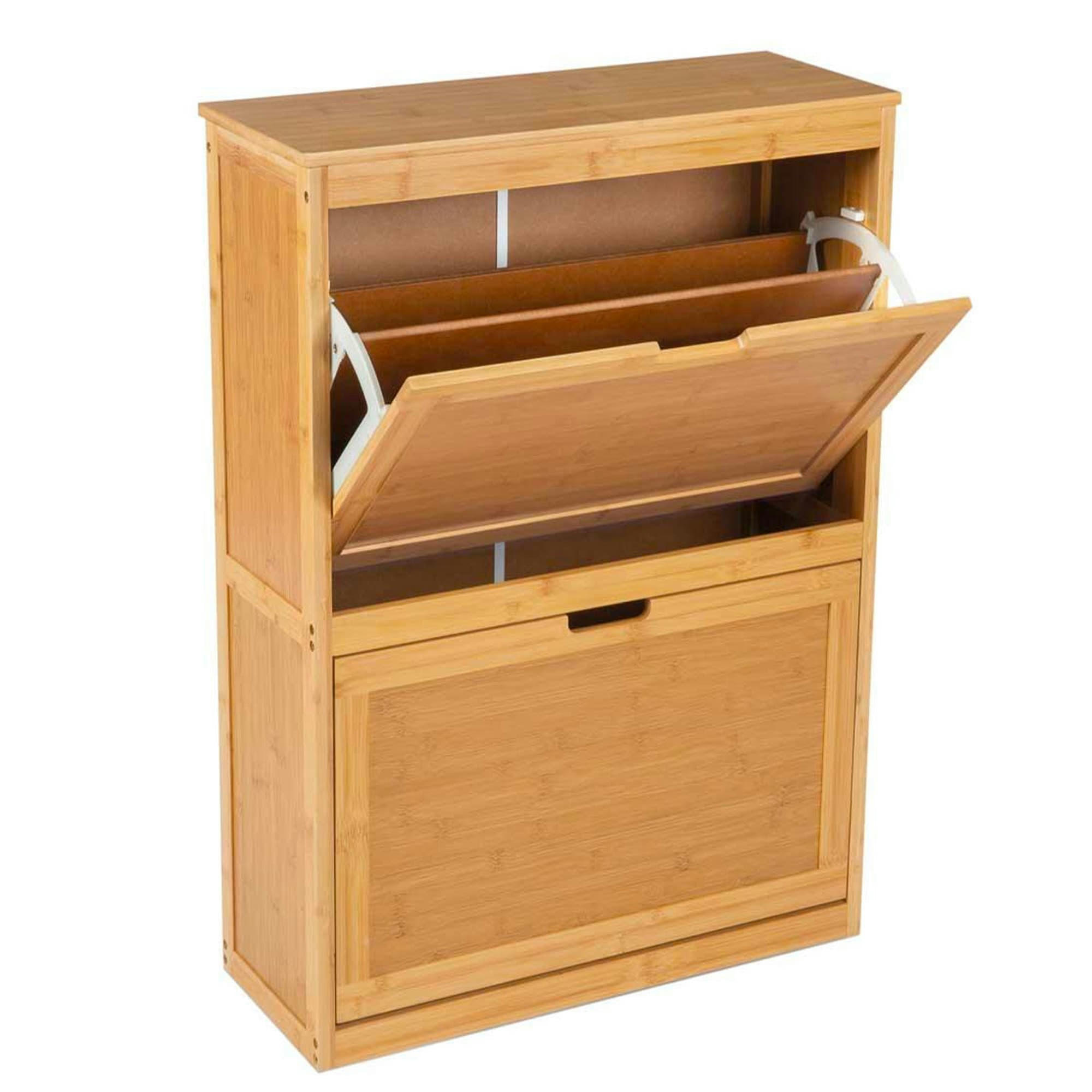 - Meuble à chaussures bois 2 placards 63x42x81cm