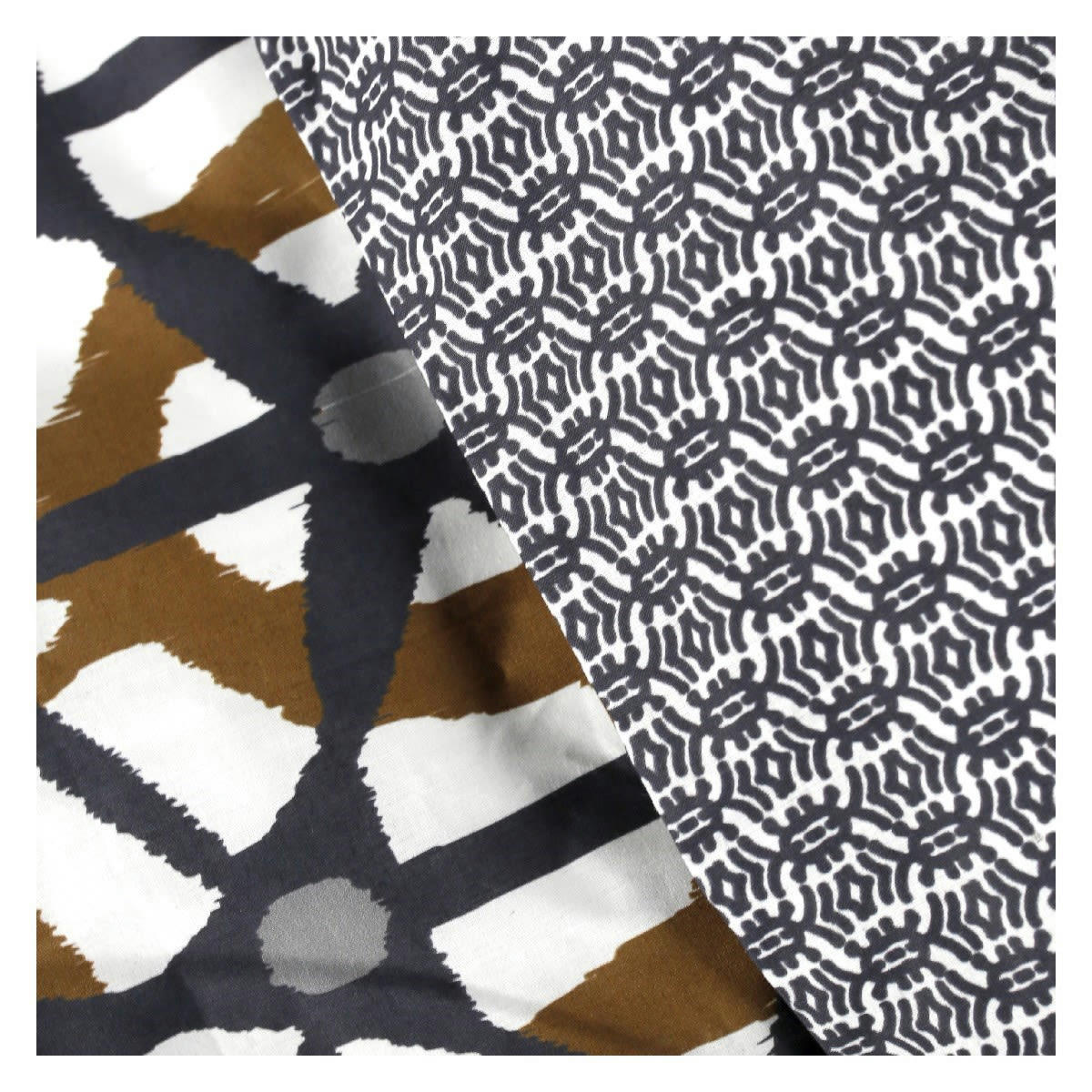 MAWIRA - Parure de lit zippée 2 personnes imprimé en Coton Noir 240x220 cm