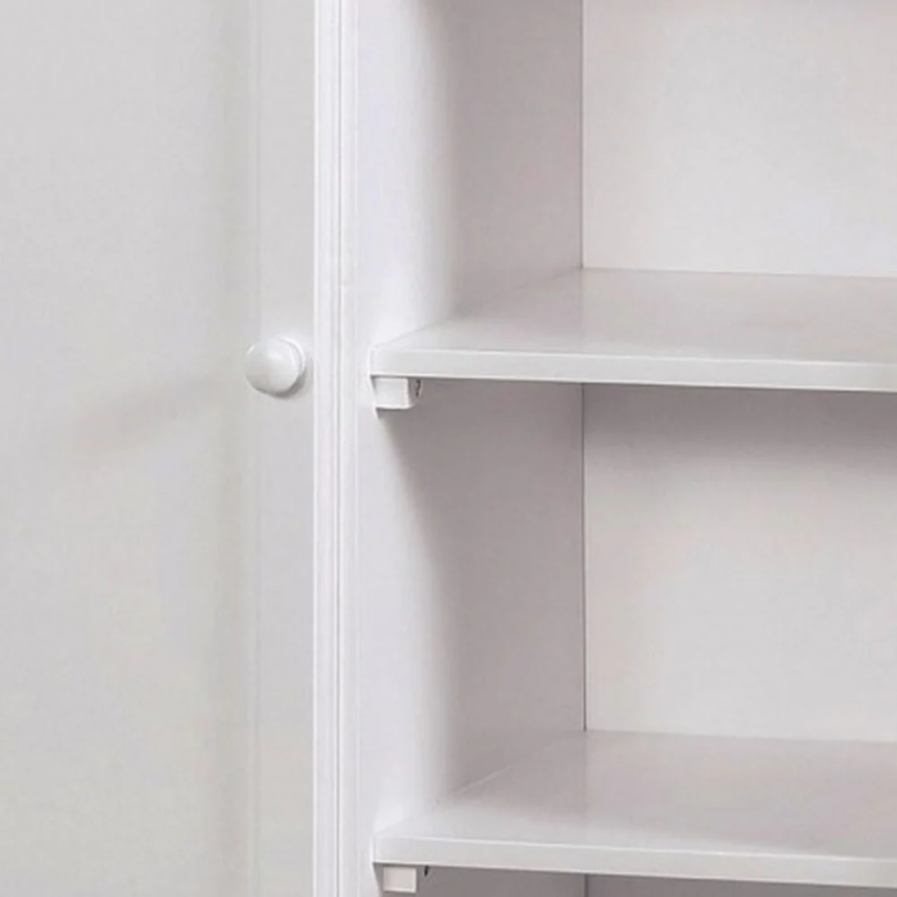 Wooden Closet Storage with 4 Open Shelves and 1 Door Cabinet, White