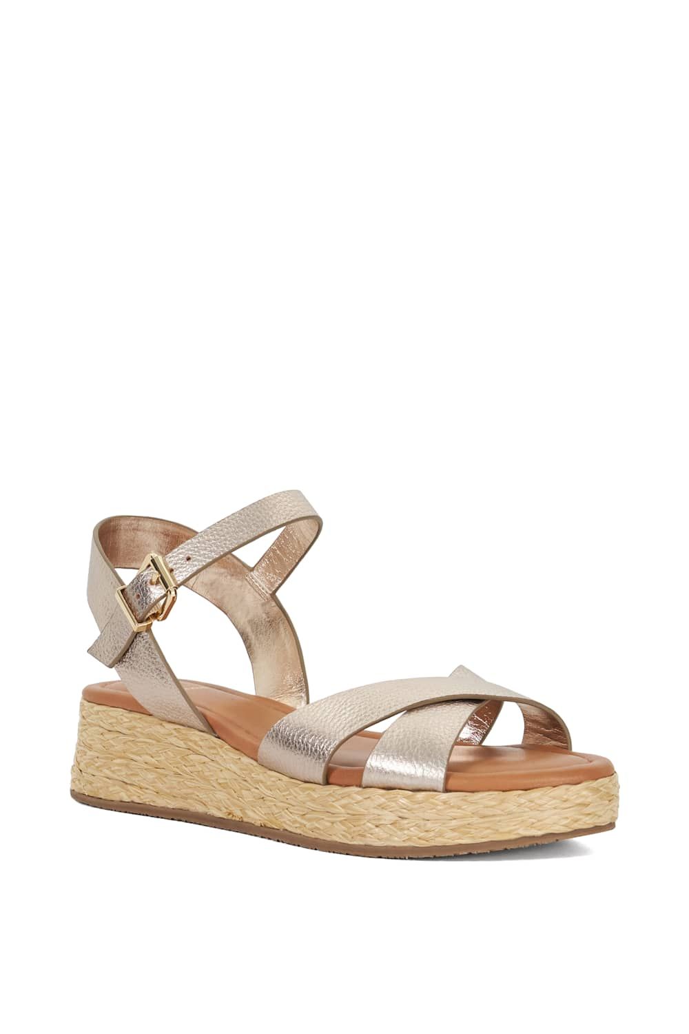 Dune London Wide Fit 'Littleton' Leather Sandals