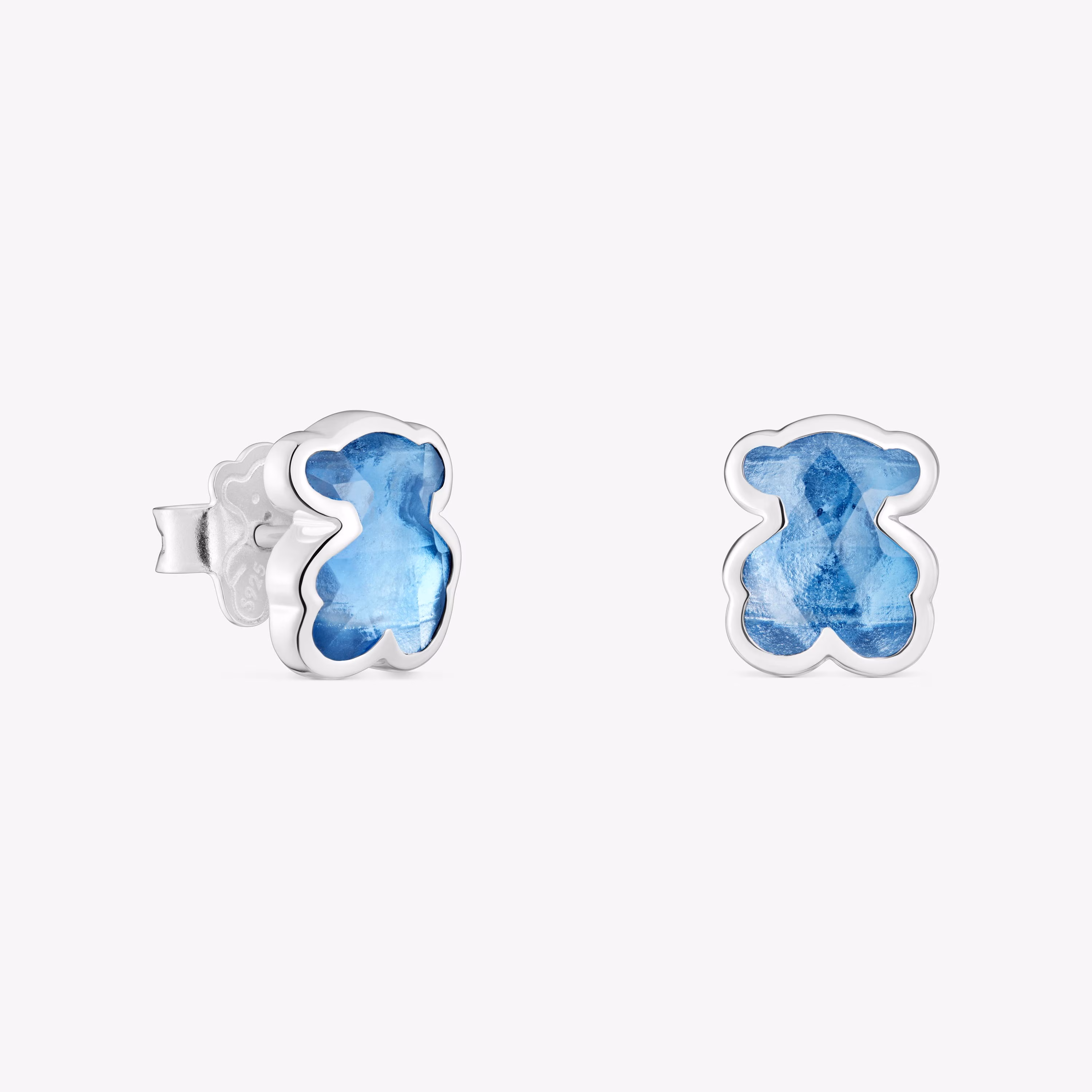 Pendientes de plata y espinela azul creada en laboratorio Icon Color LGG