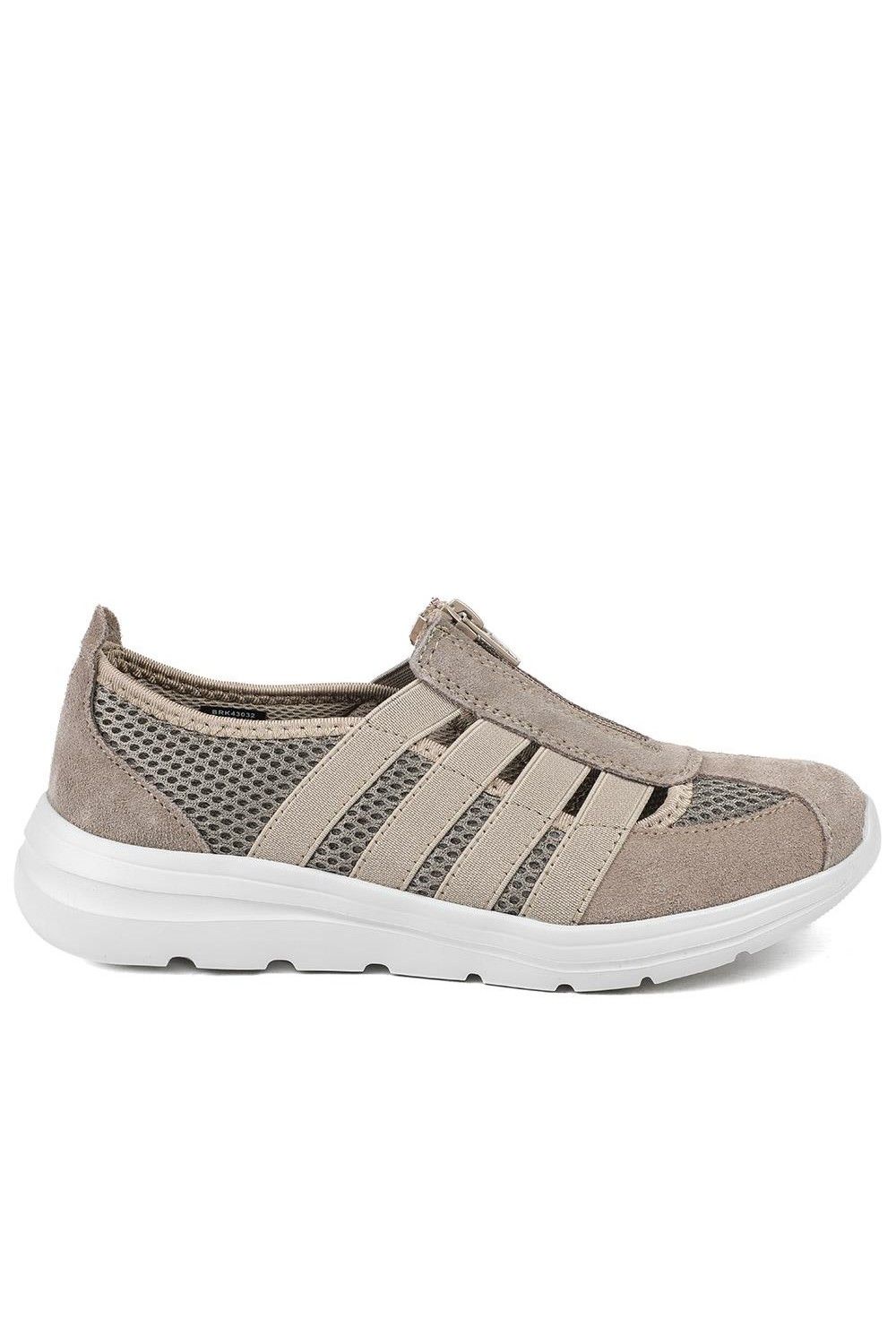 Pavers Wide Fit Leather Memory Foam Trainers