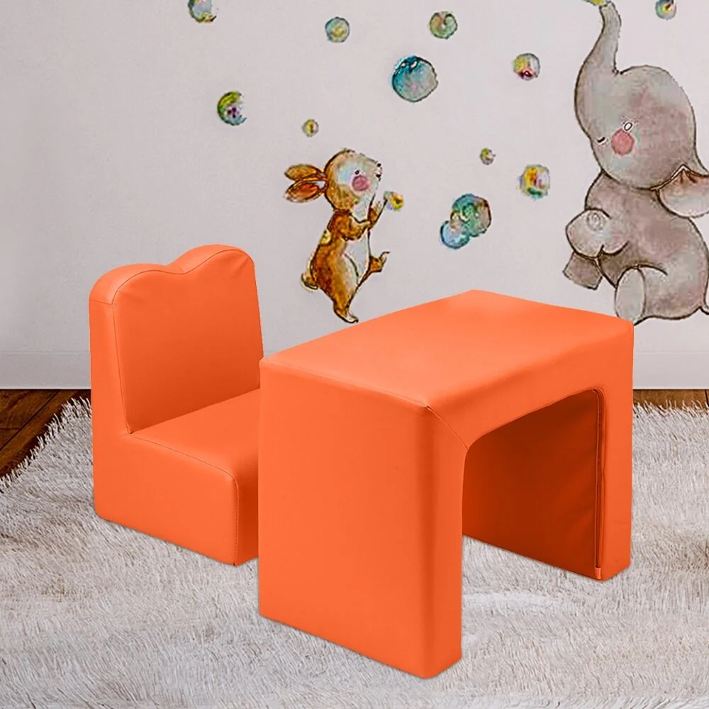 Kid Sofa Table and Chair Set Orange
