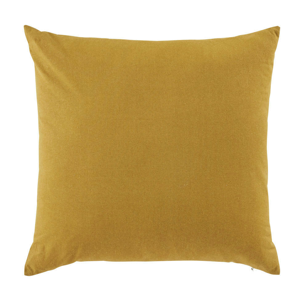 ROMMIE - Coussin jaune moutarde 45x45