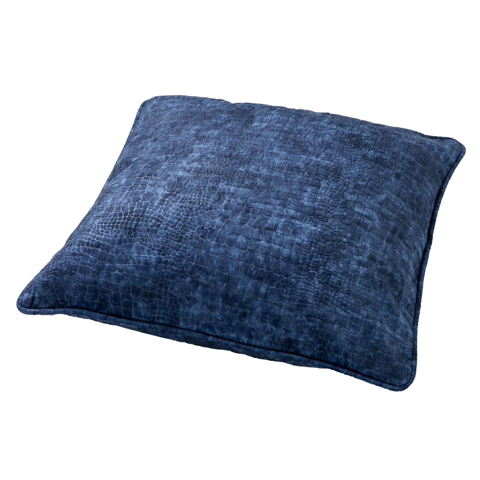 - Coussin - bleu en velours 45x45 cm avec imprimé animalier