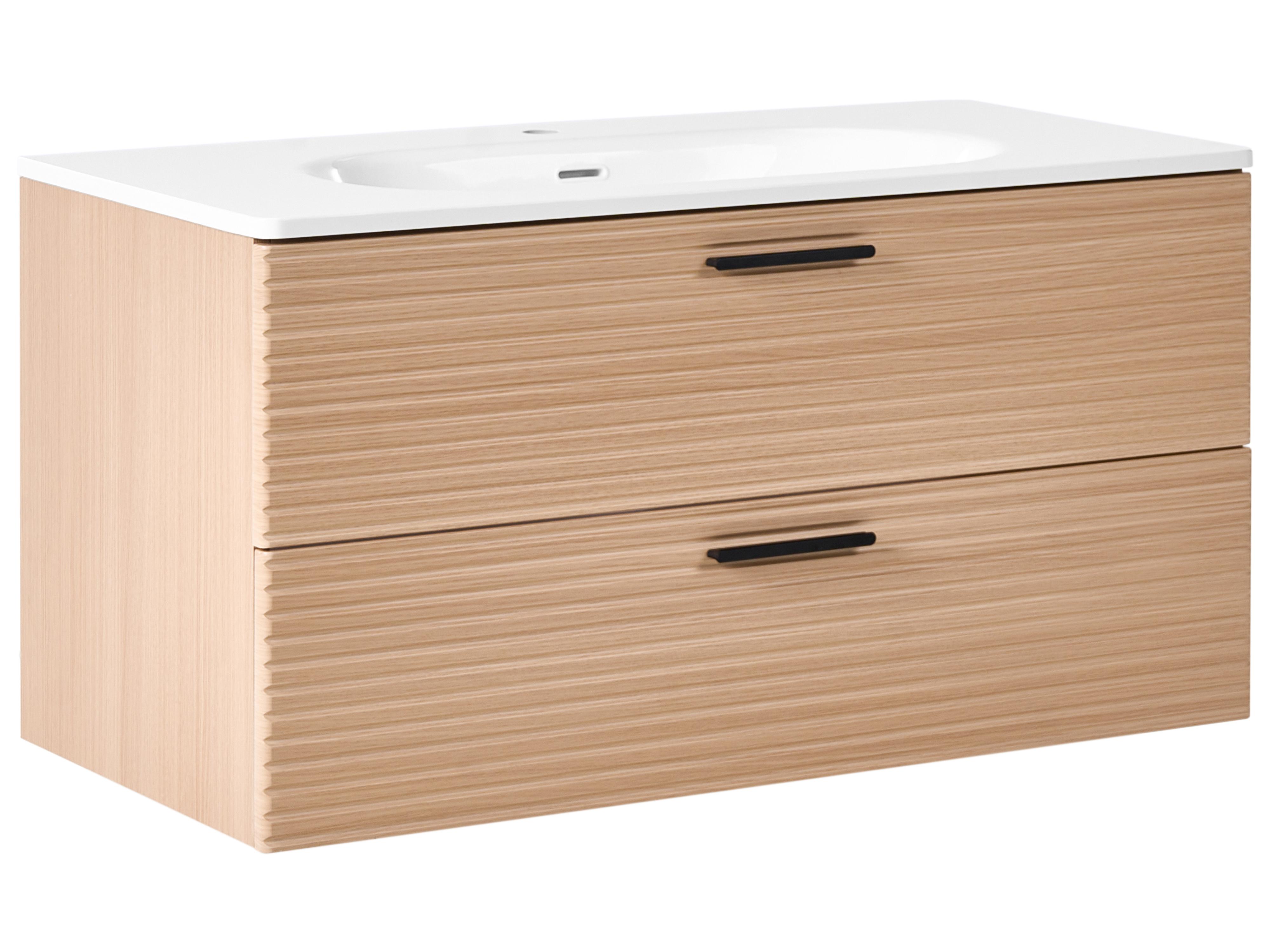 Wall Mounted Vanity Unit with Basin ARAPA Light Brown