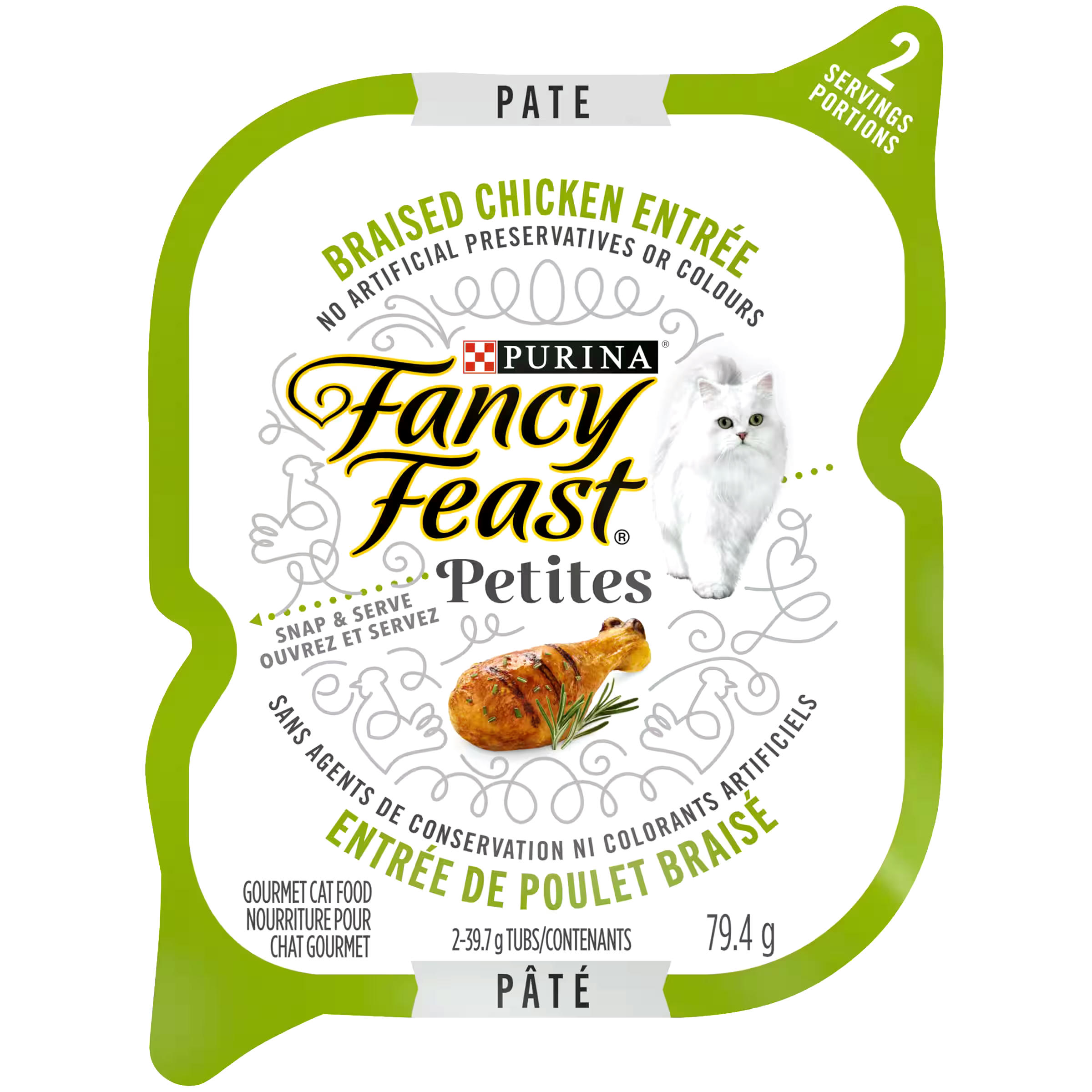 Purina Fancy Feast Petites Wet Pate Cat Food, Braised Chicken Flavour, 74.9-g