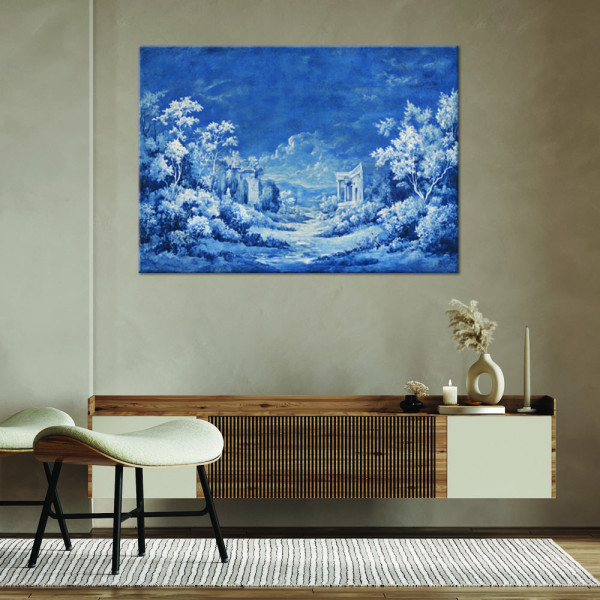 Feeby Obraz na płótnie, Niebieski Krajobraz Architektura 60x40