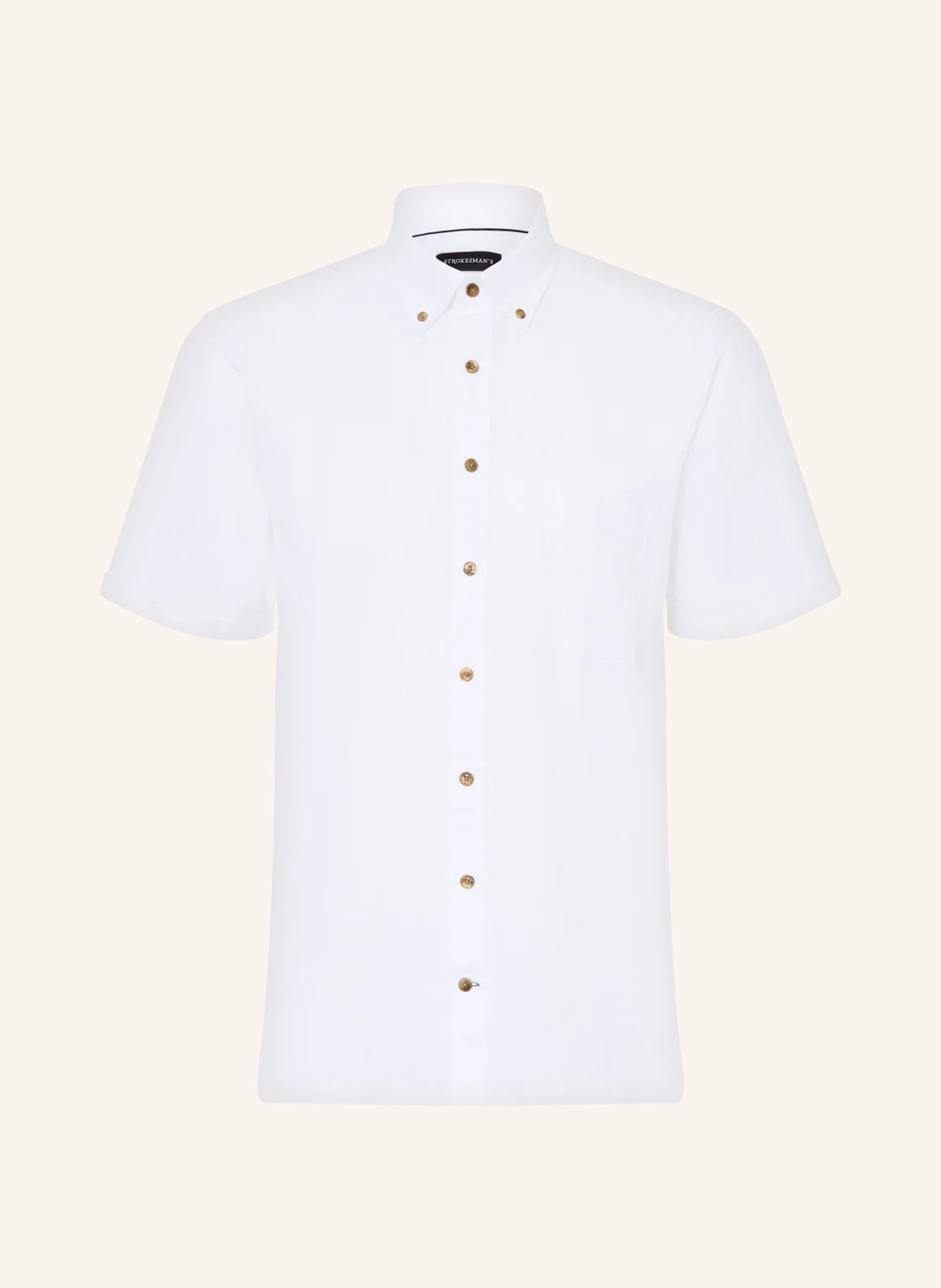 STROKESMAN'S Kurzarm-Hemd Comfort Fit mit Leinen