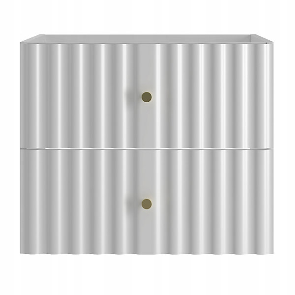 Meuble de salle de bain sous vasque suspendu AQUA blanc 60 cm façades rainurées
