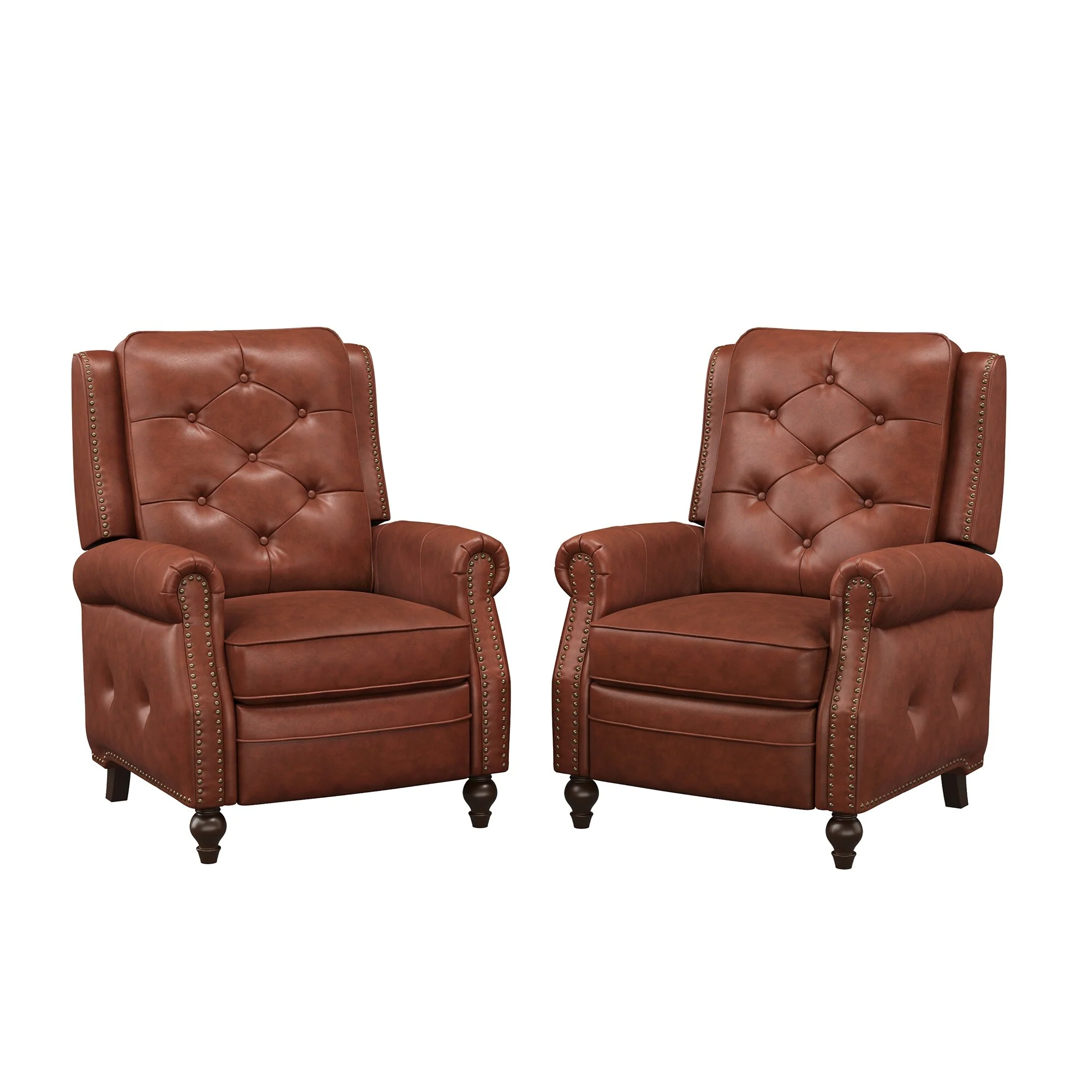 LUE BONA Leather Recliner Chair Accent Chairs for Living Room Set of 2