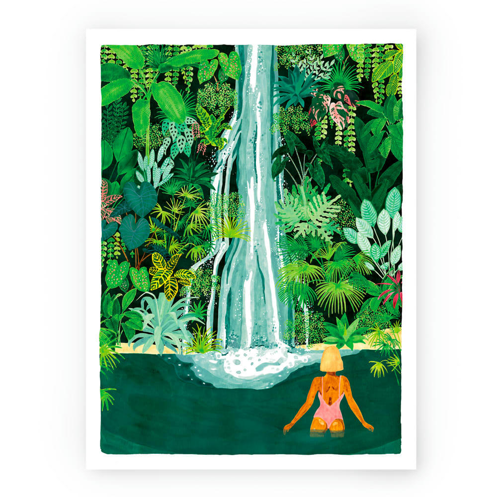 - Affiche illustrée motif Cascade 30x40 cm