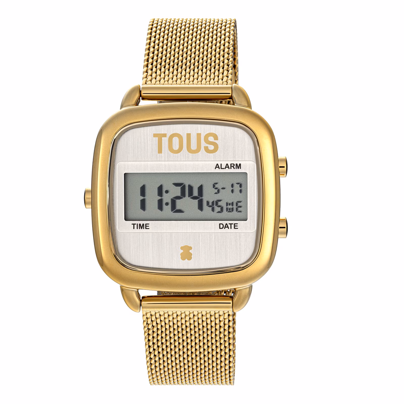 Reloj digital con brazalete de acero IPG dorado D-Logo New