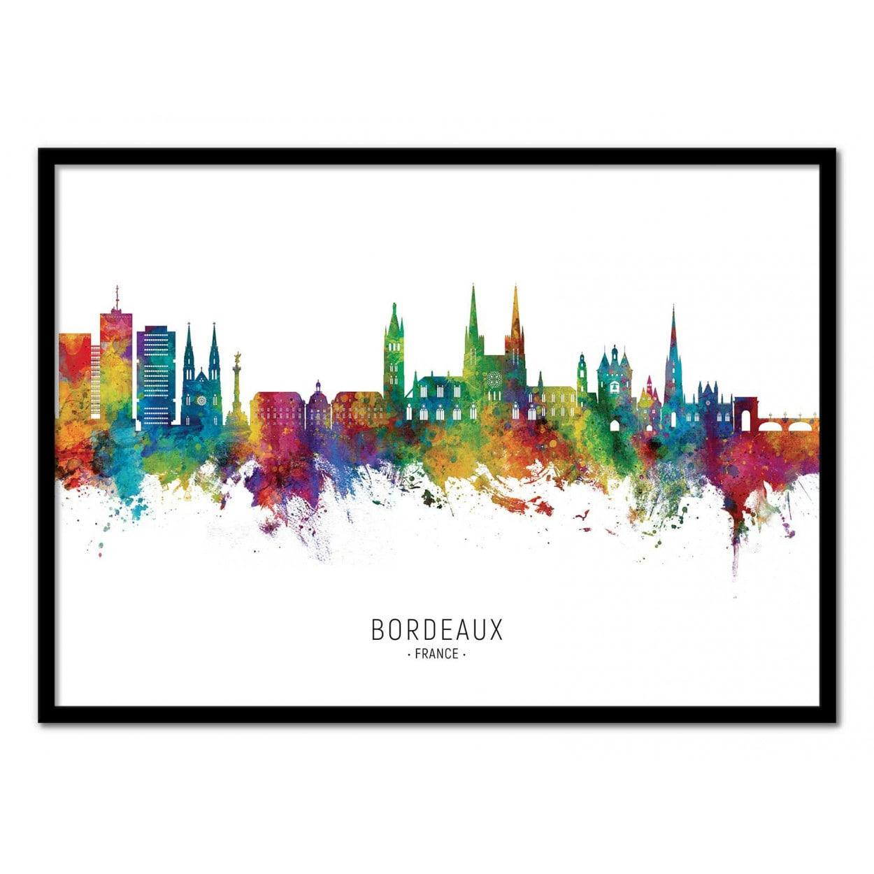 MICHAEL TOMPSETT - BORDEAUX FRANCE SKYLINE -  Affiche d'art 30 x 40 cm